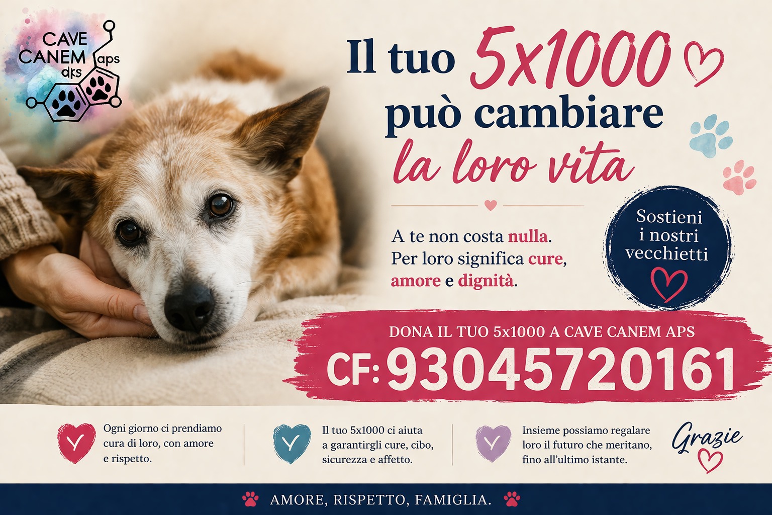 Informazioni per donare il 5x1000 a Cave Canem APS