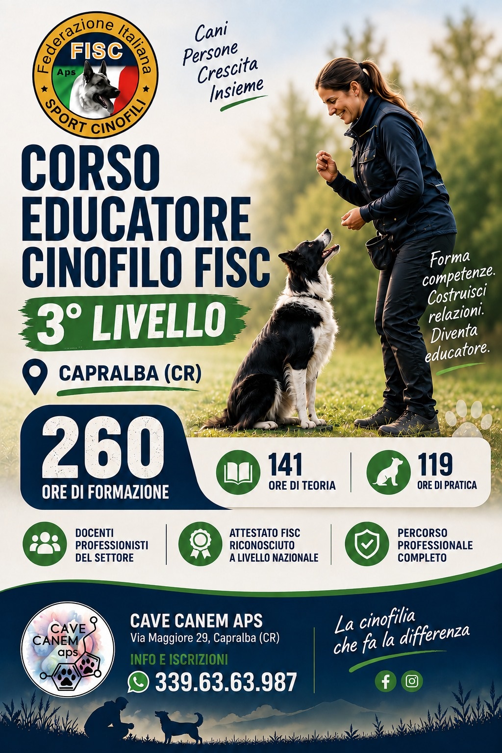 Locandina Corso Educatore Cinofilo FISC
